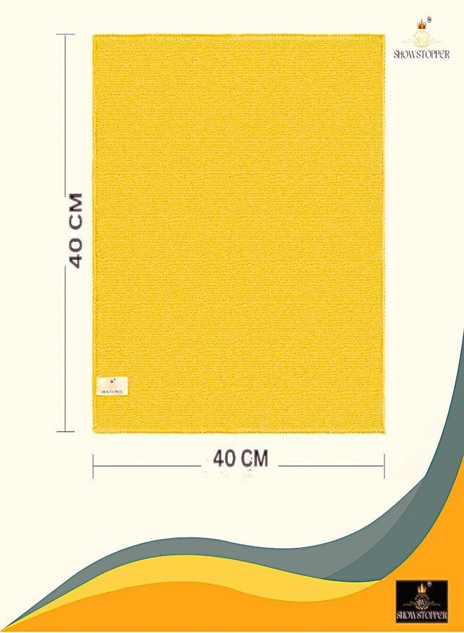 SHOWSTOPPER Microfiber Cleaning Cloth | 5 Pack | Kitchen Cleaning Cloths and Wipes | Dusting Cloth for Home Cleaning | Home Essentials Products | Kitchen Accessories Items for Home | Yellow | 40X40CM - Image 3
